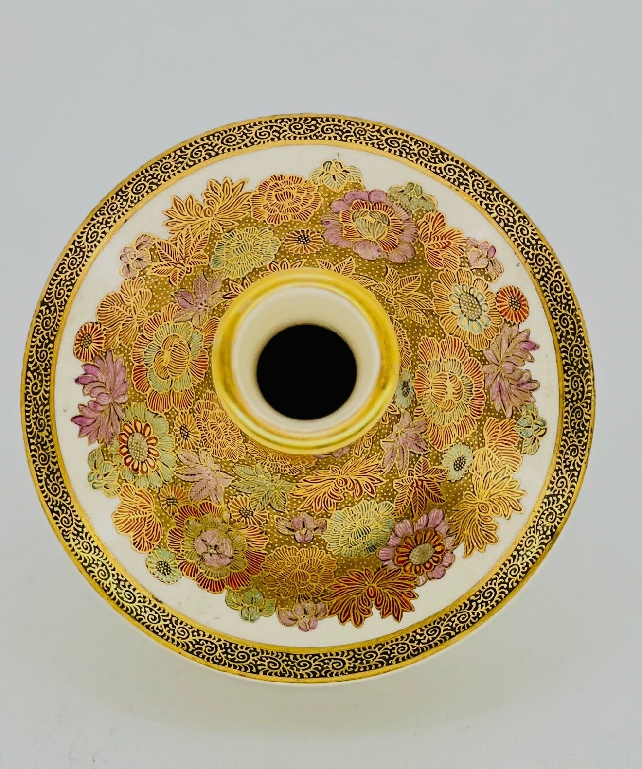 A Exquisite Japanese Millefiori Satsuma vase By Kinkozan. Meiji Era