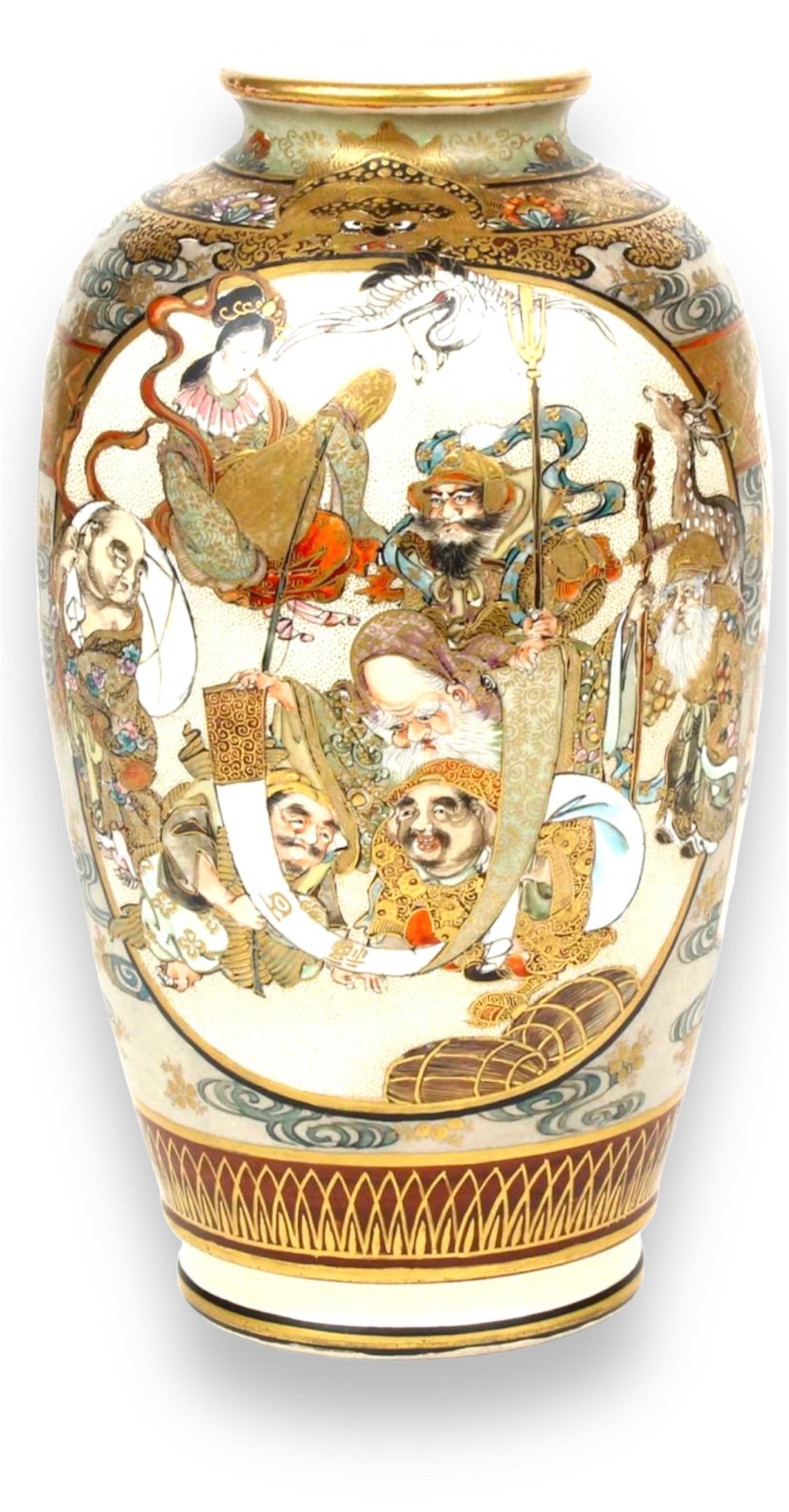 A Exquisite Japanese Satsuma Vase.Signed by Rokuzan.Meiji period