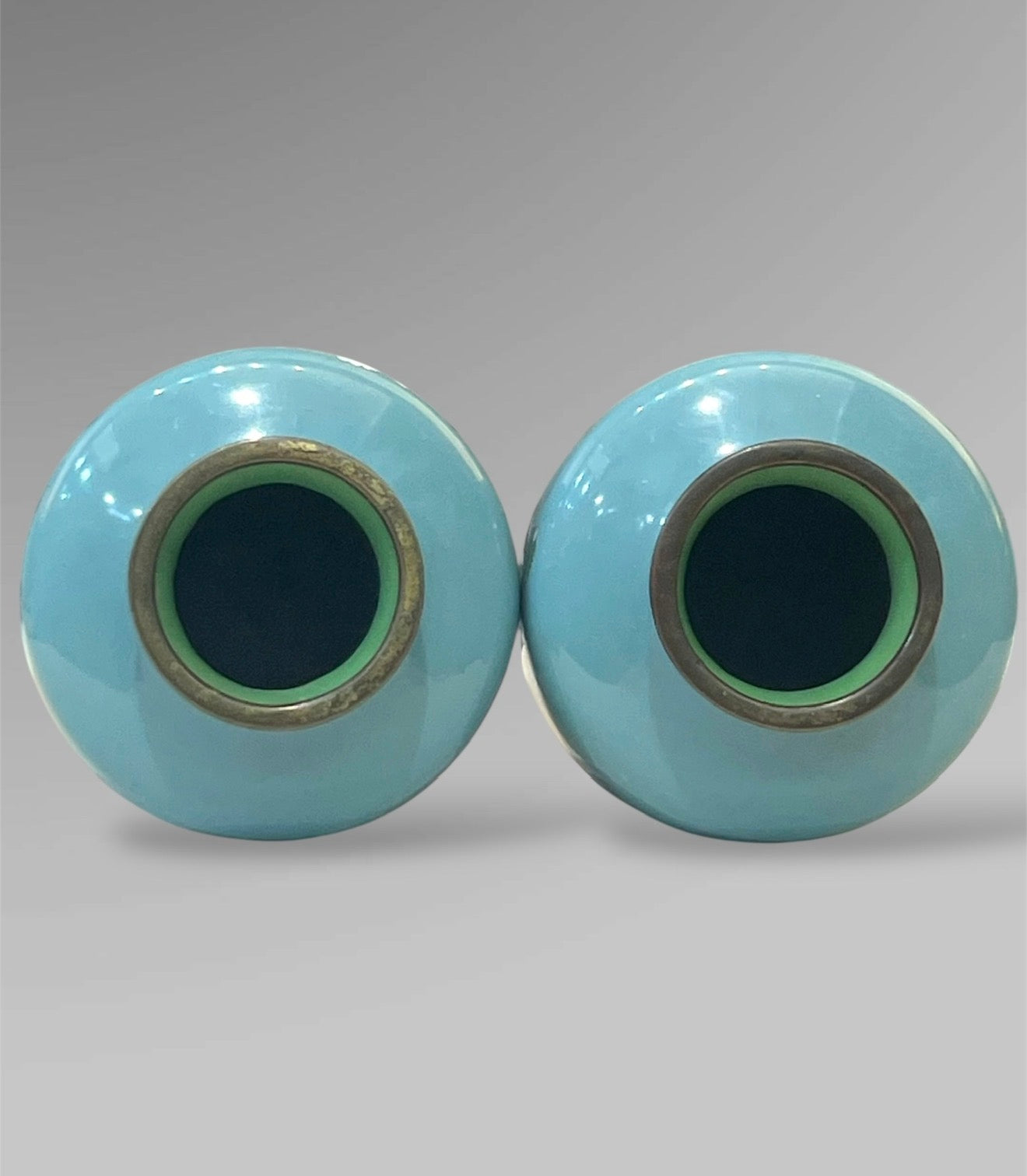 A Fine Pair of Japanese Cloisonné Vases with White Peonies by Ando