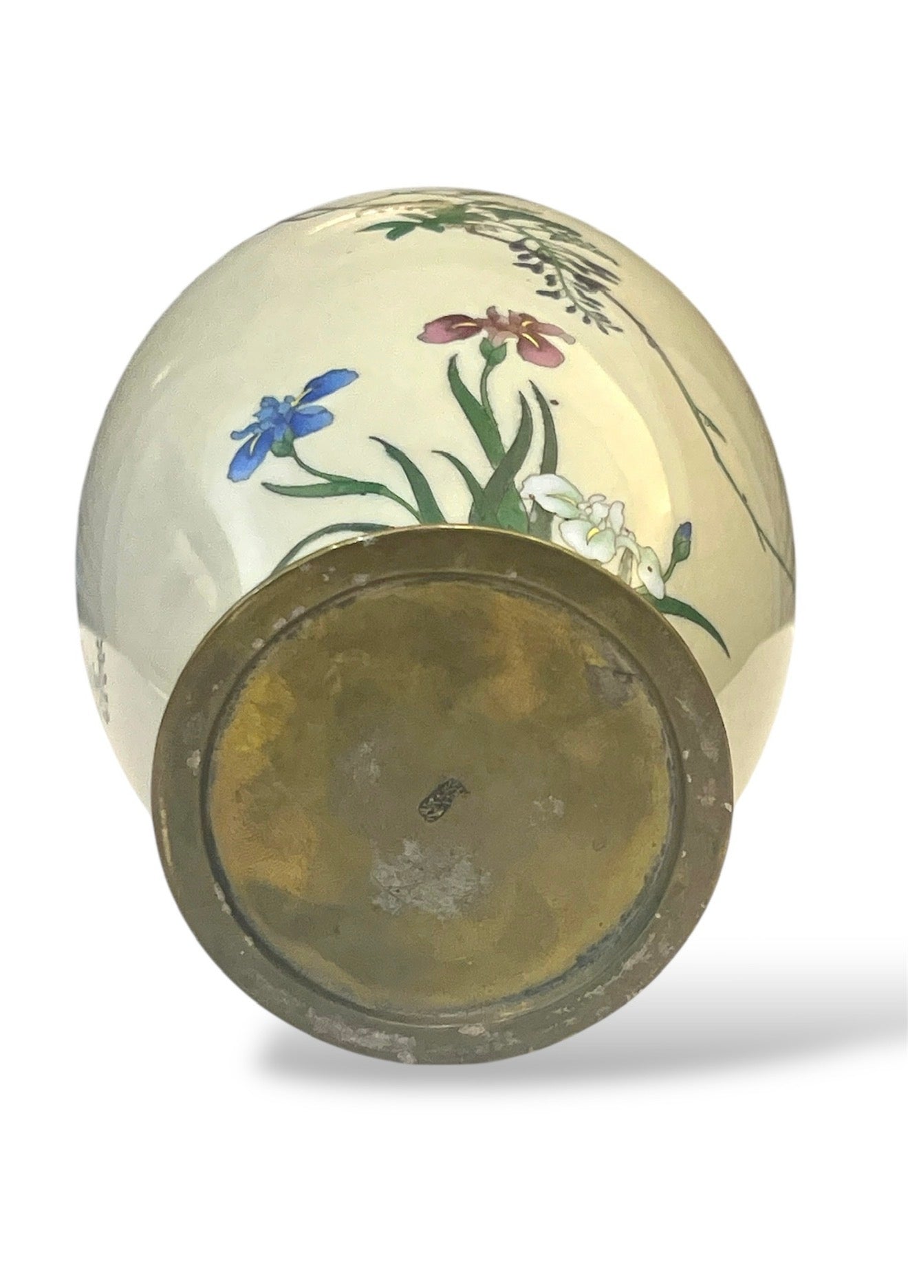 Antique Meiji Japanese Cloisonné Vase – Signed Goto – Wisteria & Swallows