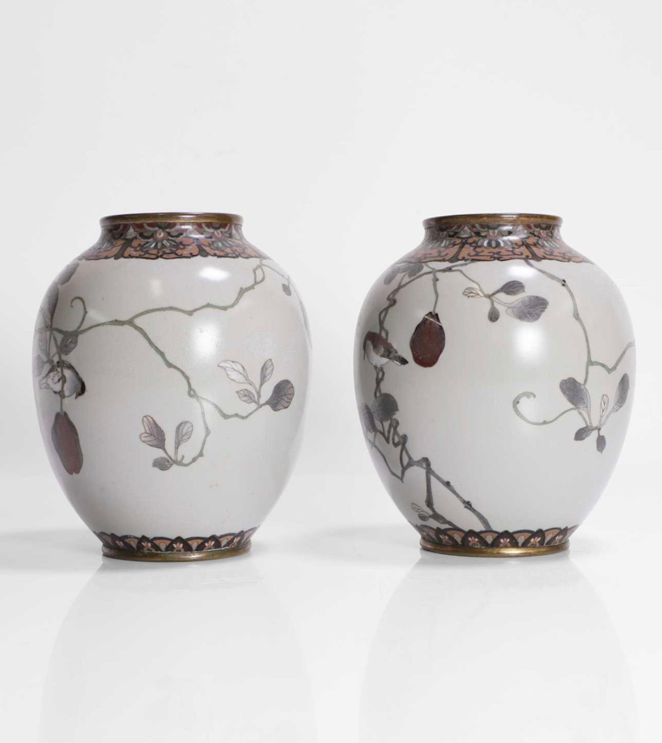 A Exceptional Pair of Japanese Cloisonné Vases in the Manner of Namikawa Sōsuke