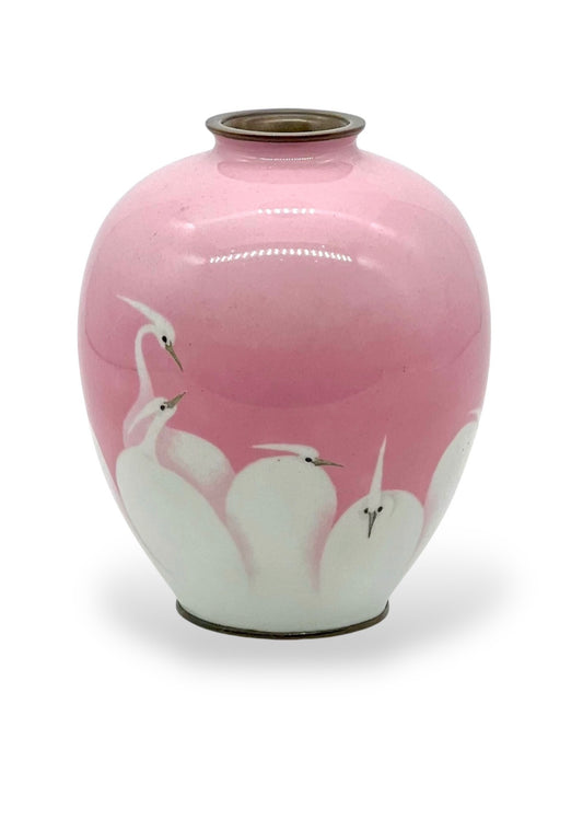 A Fine Japanese Cloisonne enamel musen-jippo Vase attr Gonda Hirosuke.