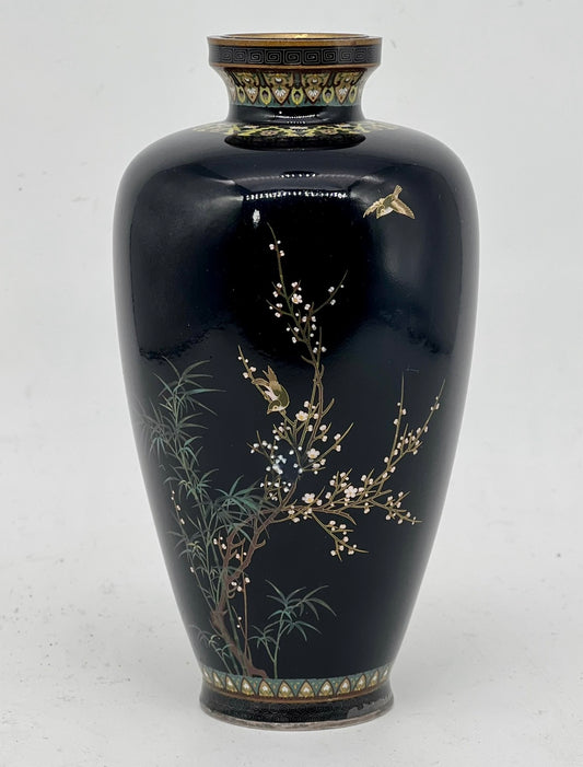 A Fine Japanese Cloisonné Enamel Vase Attributed to Hayashi Kōdenji , Meiji period