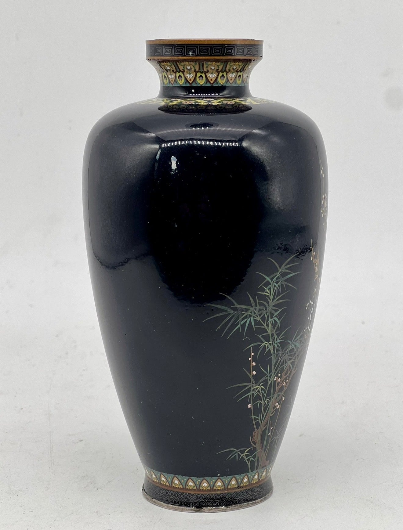 A Fine Japanese Cloisonné Enamel Vase Attributed to Hayashi Kōdenji , Meiji period