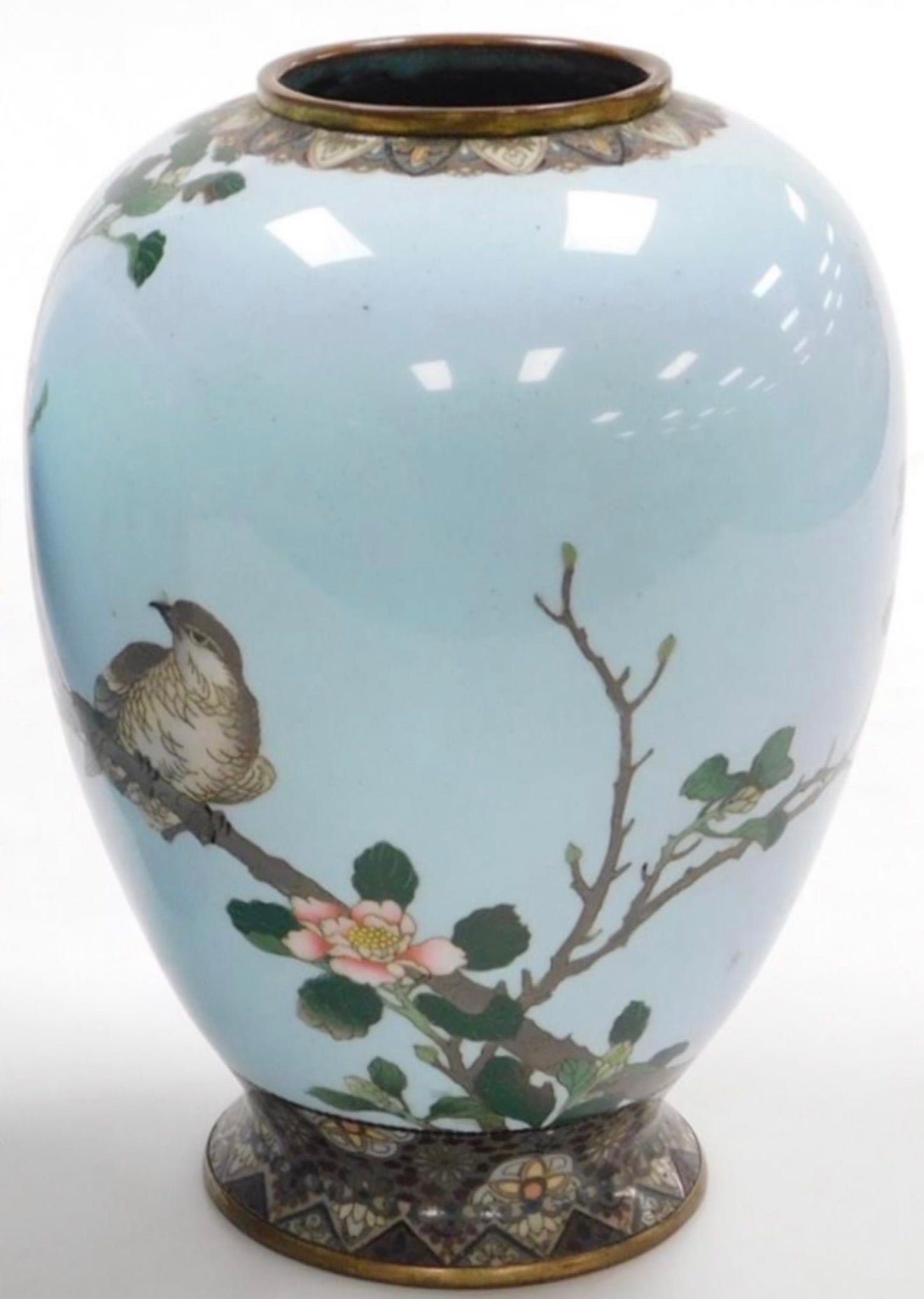 A Fine Pair of Japanese Cloisonné Enamel Vases  Attributed to Namikawa Sōsuke.Meiji period