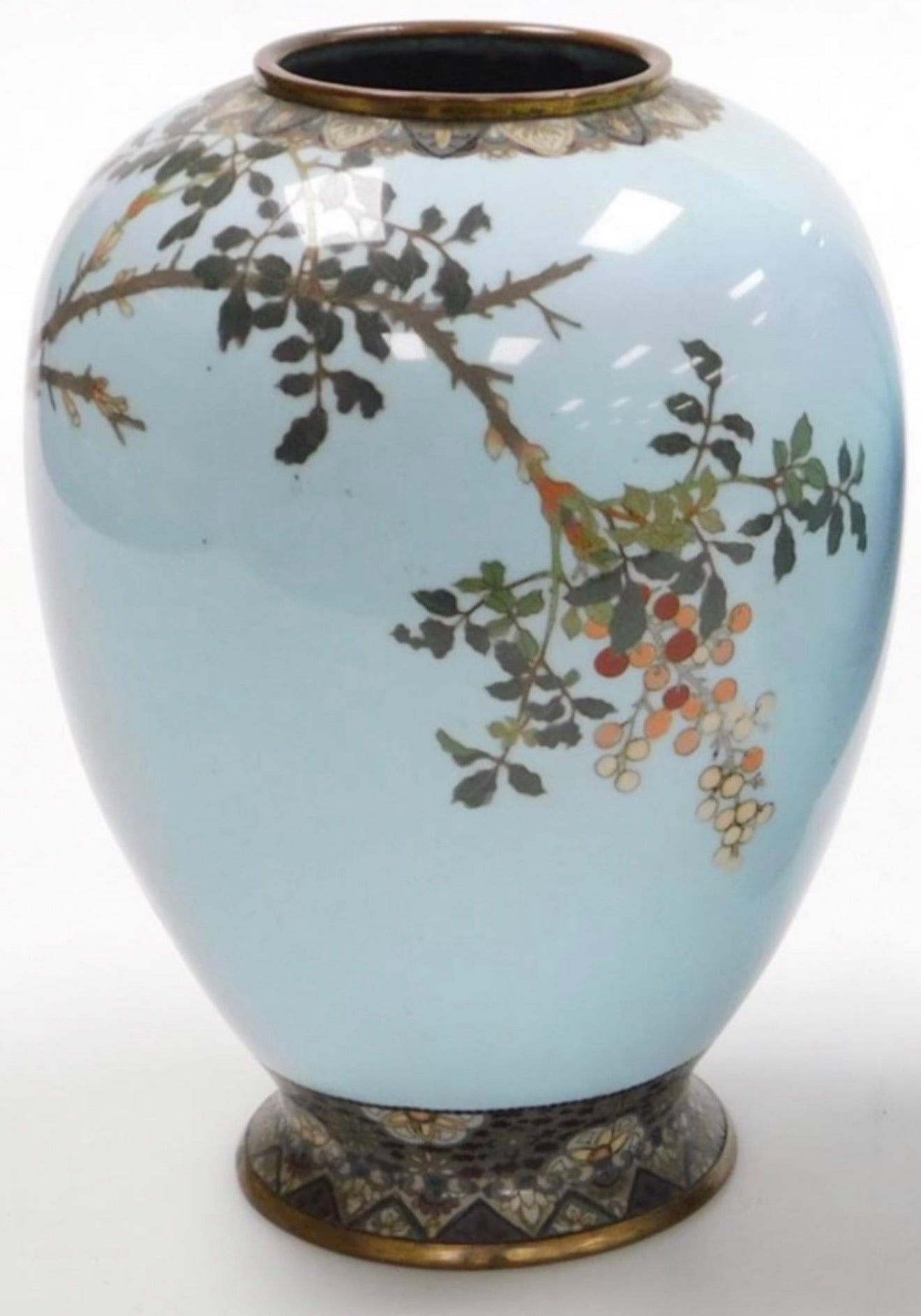 A Fine Pair of Japanese Cloisonné Enamel Vases  Attributed to Namikawa Sōsuke.Meiji period