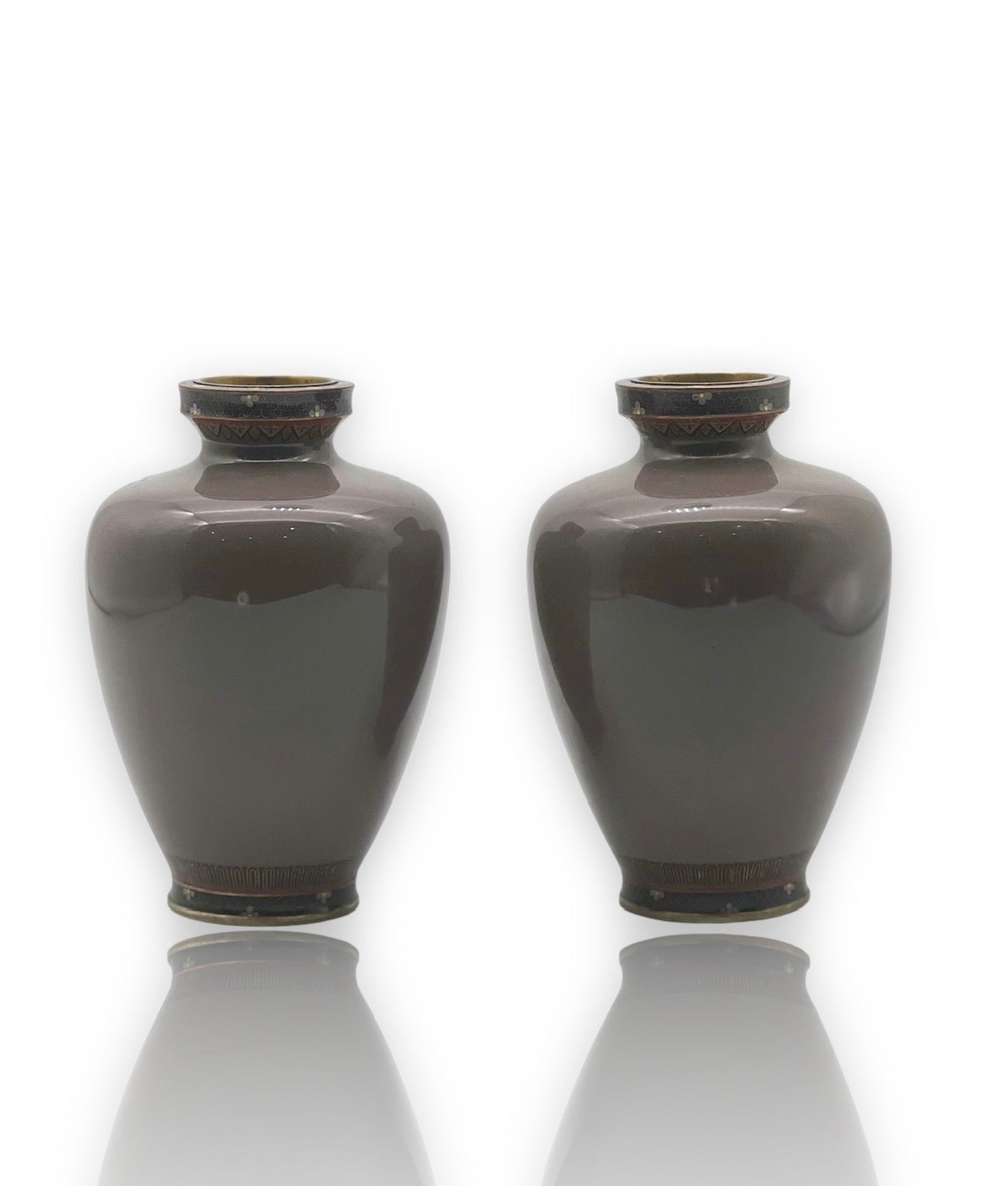 A Fine Pair of Japanese Cloisonné Enamel Vases Attributed to Hayashi Kodenji.Meiji period