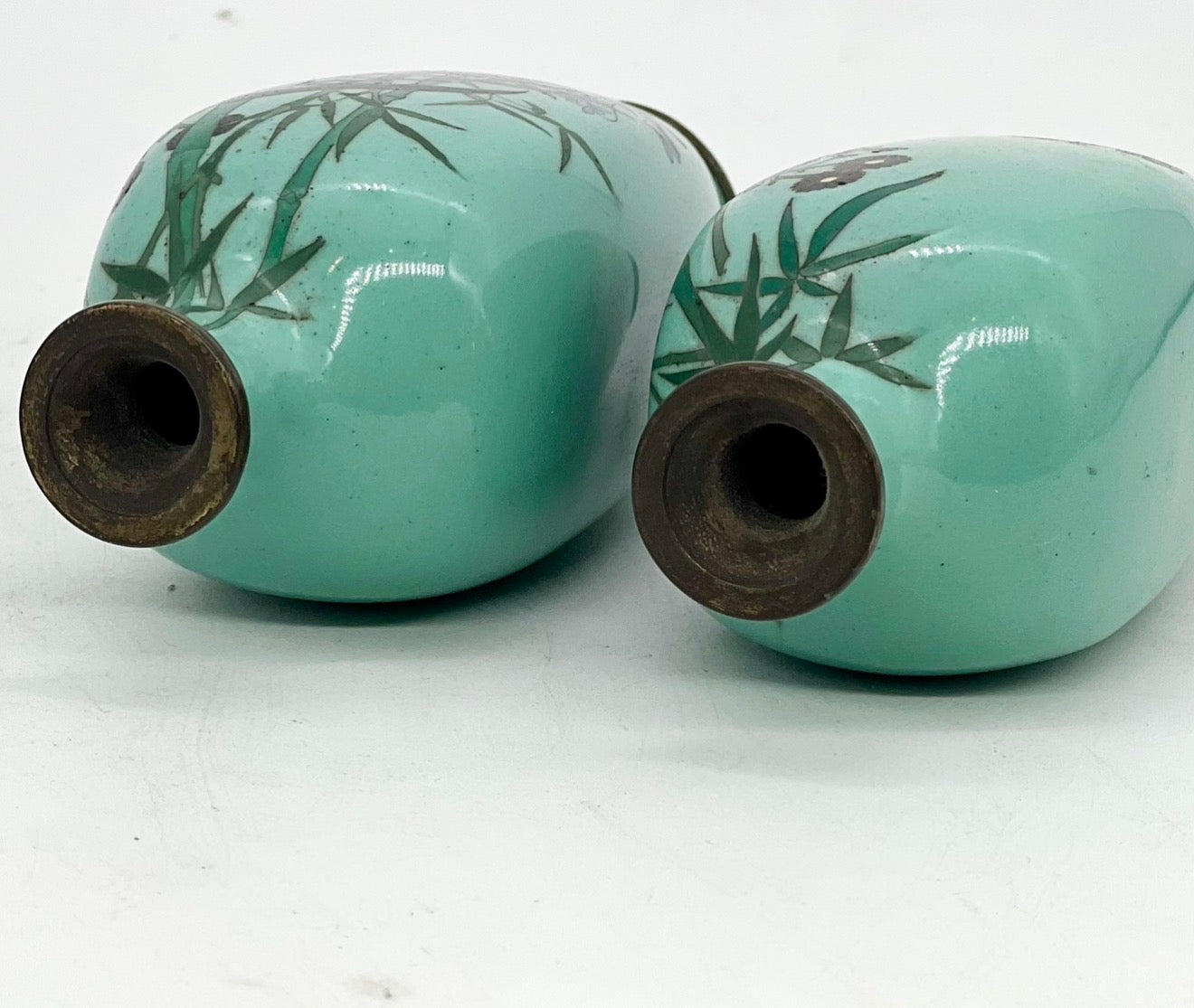An Exceptional Pair of Japanese Cloisonné Enamel Vases with Roosters