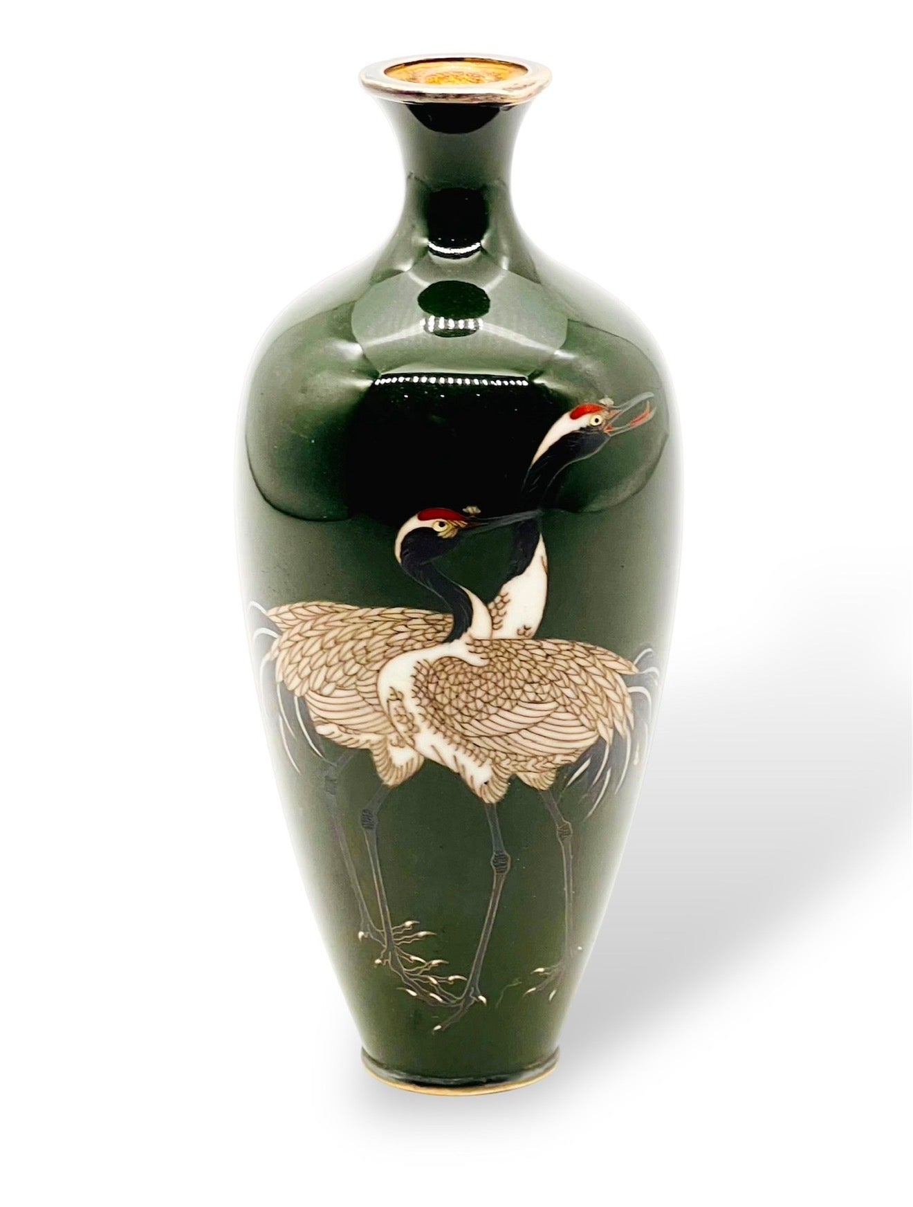 A FINE JAPANESE CLOISONNE ENAMEL VASE BY HAYASHI KODENJI.Meiji Era