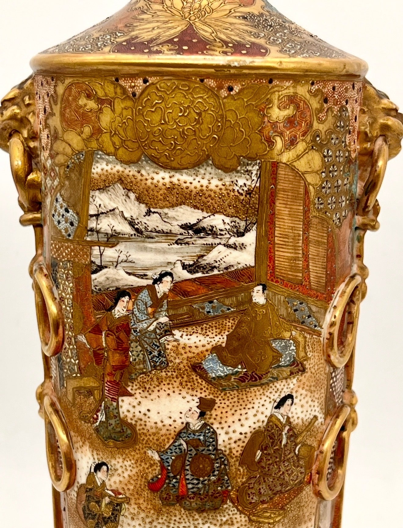 A Fine and Elaborately Decorated Japanese Satsuma Vase.Meiji Period
