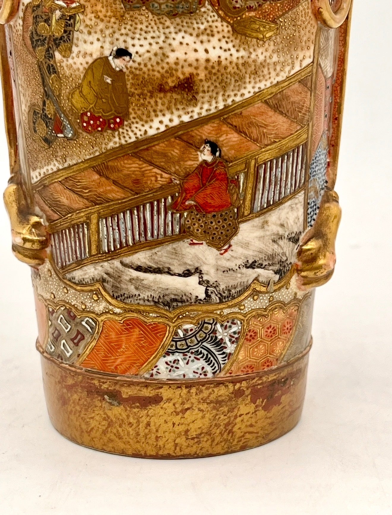 A Fine and Elaborately Decorated Japanese Satsuma Vase.Meiji Period