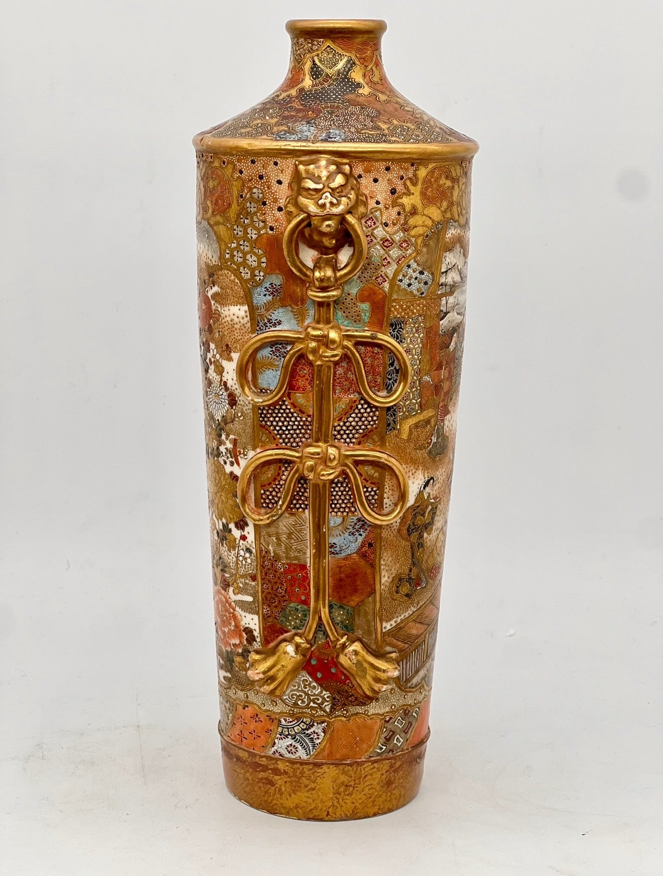 A Fine and Elaborately Decorated Japanese Satsuma Vase.Meiji Period