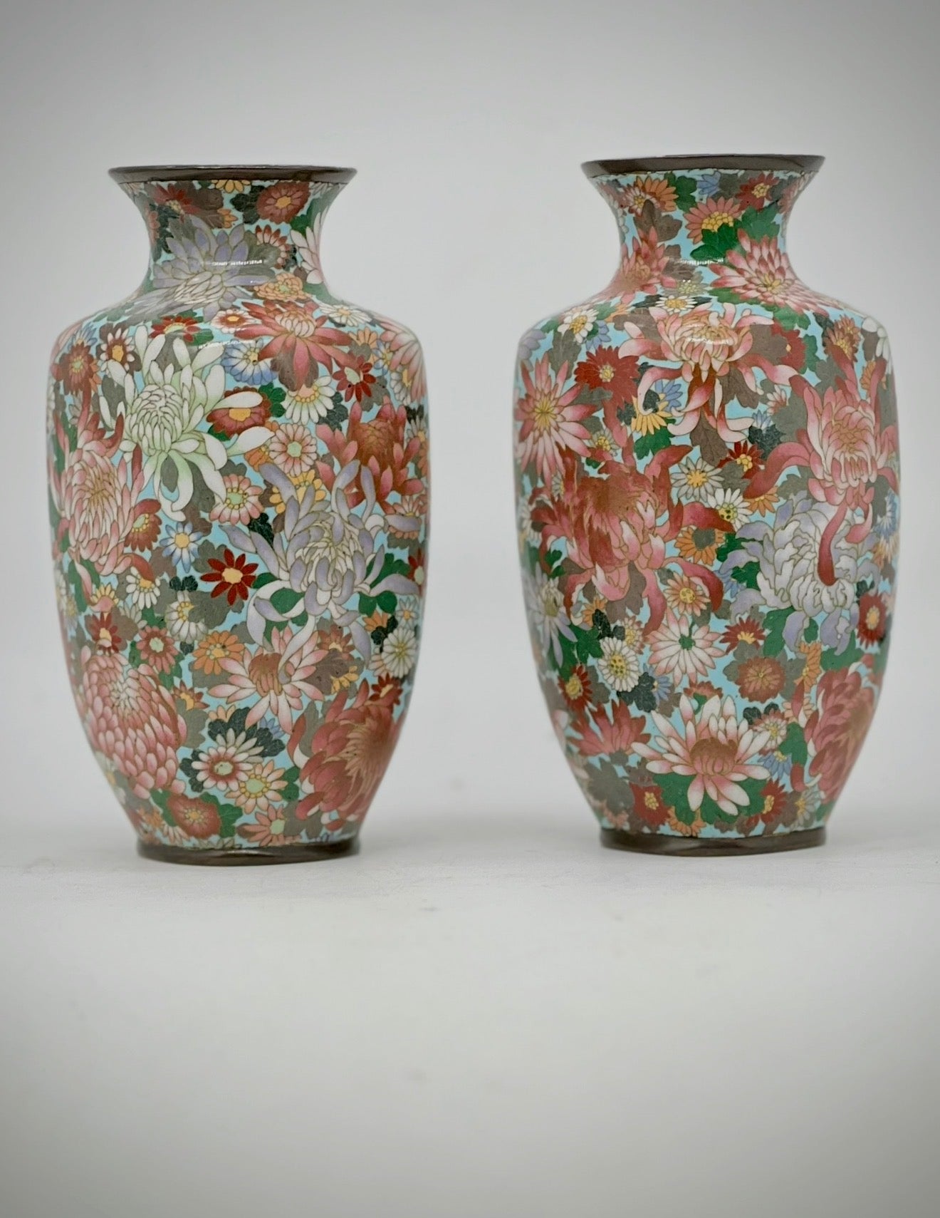 A Fine Pair of Japanese Cloisonné Enamel Vases. Meiji period