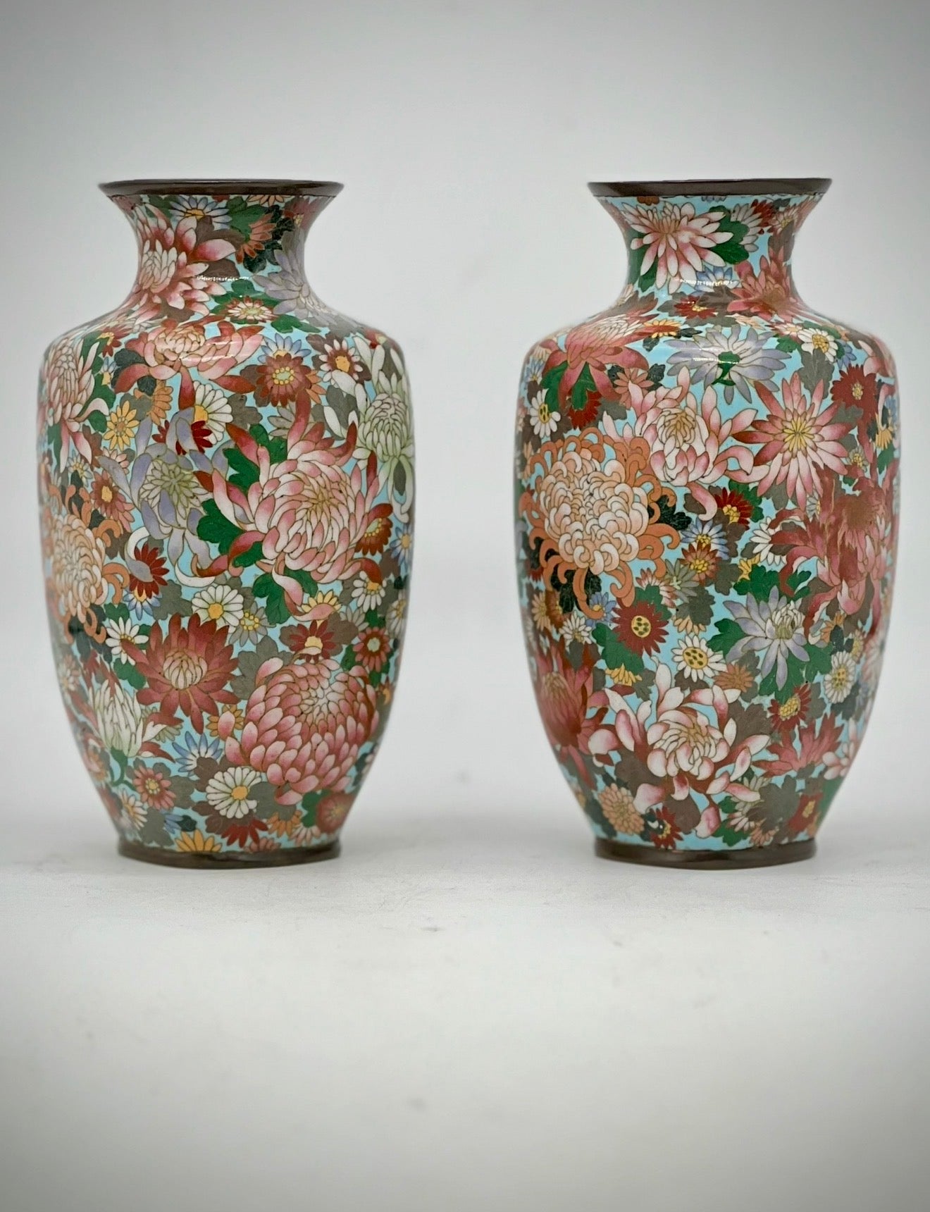 A Fine Pair of Japanese Cloisonné Enamel Vases. Meiji period