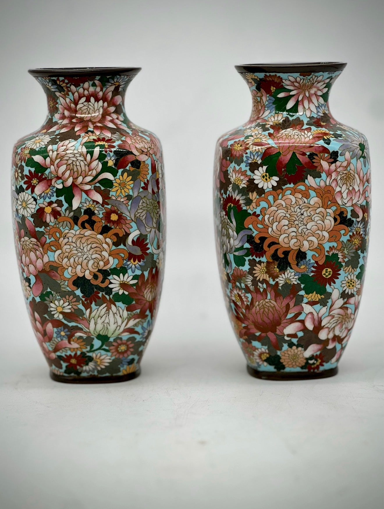 A Fine Pair of Japanese Cloisonné Enamel Vases. Meiji period