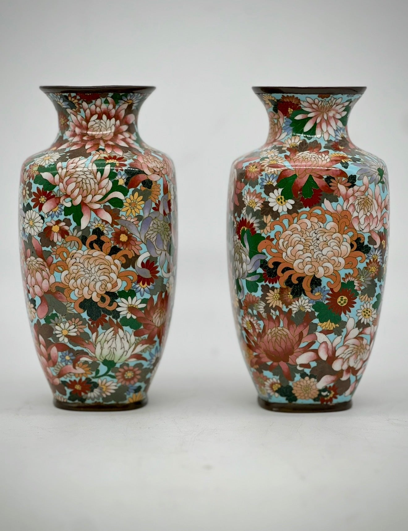 A Fine Pair of Japanese Cloisonné Enamel Vases. Meiji period