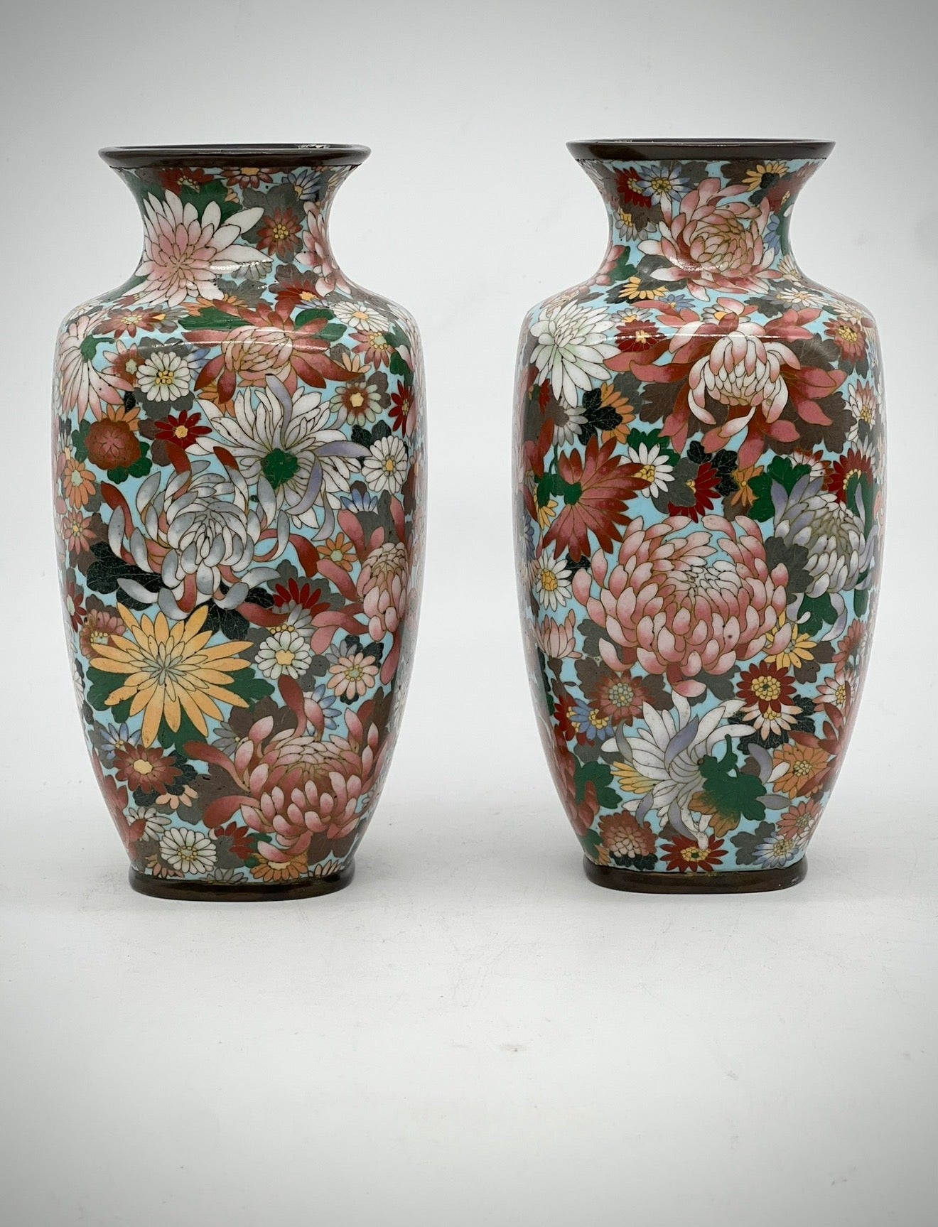A Fine Pair of Japanese Cloisonné Enamel Vases. Meiji period