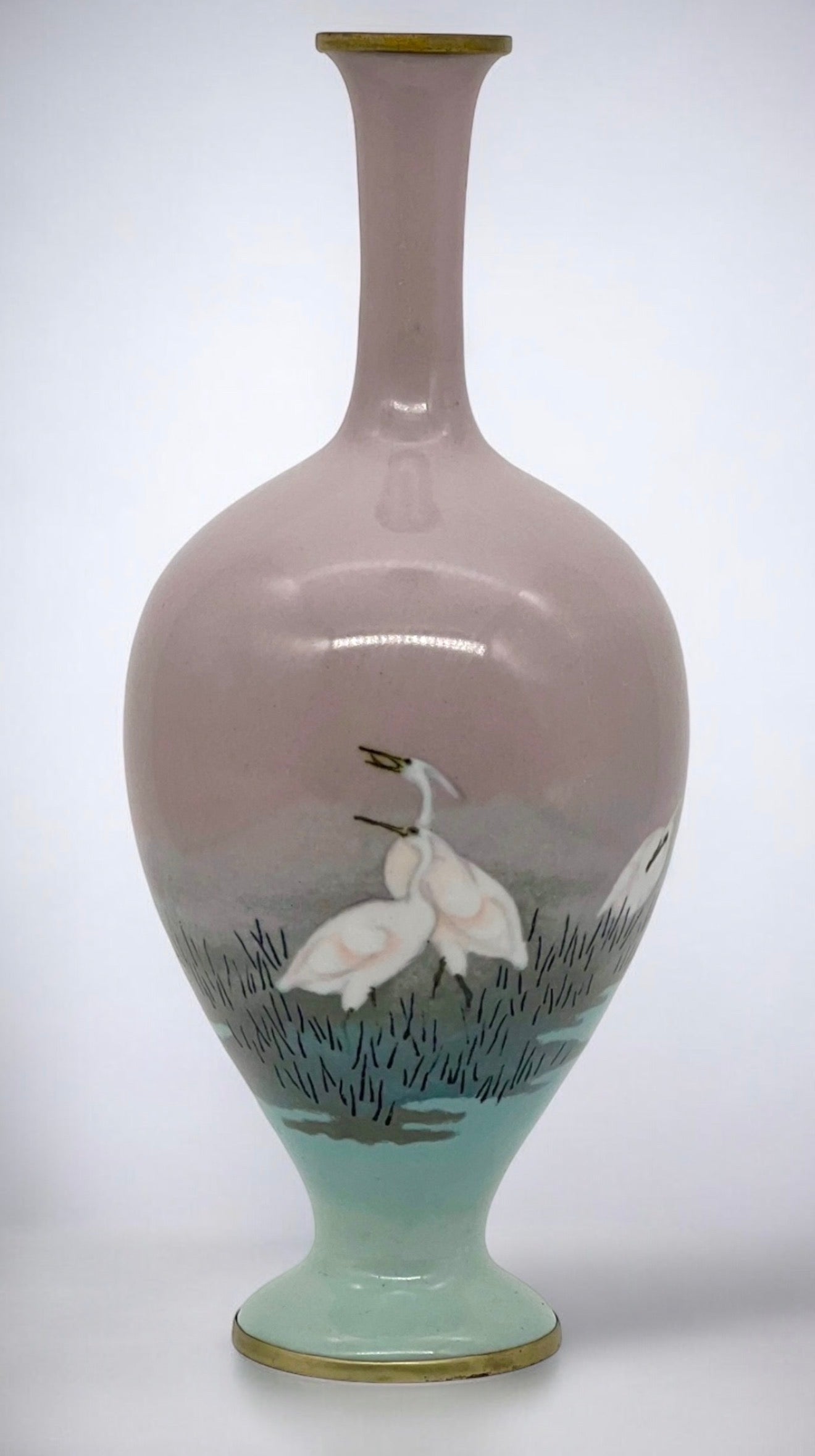 A Fine Cloisonné-enamel and Musen Baluster vase attributed to Namikawa Sosuke.Meiji Period