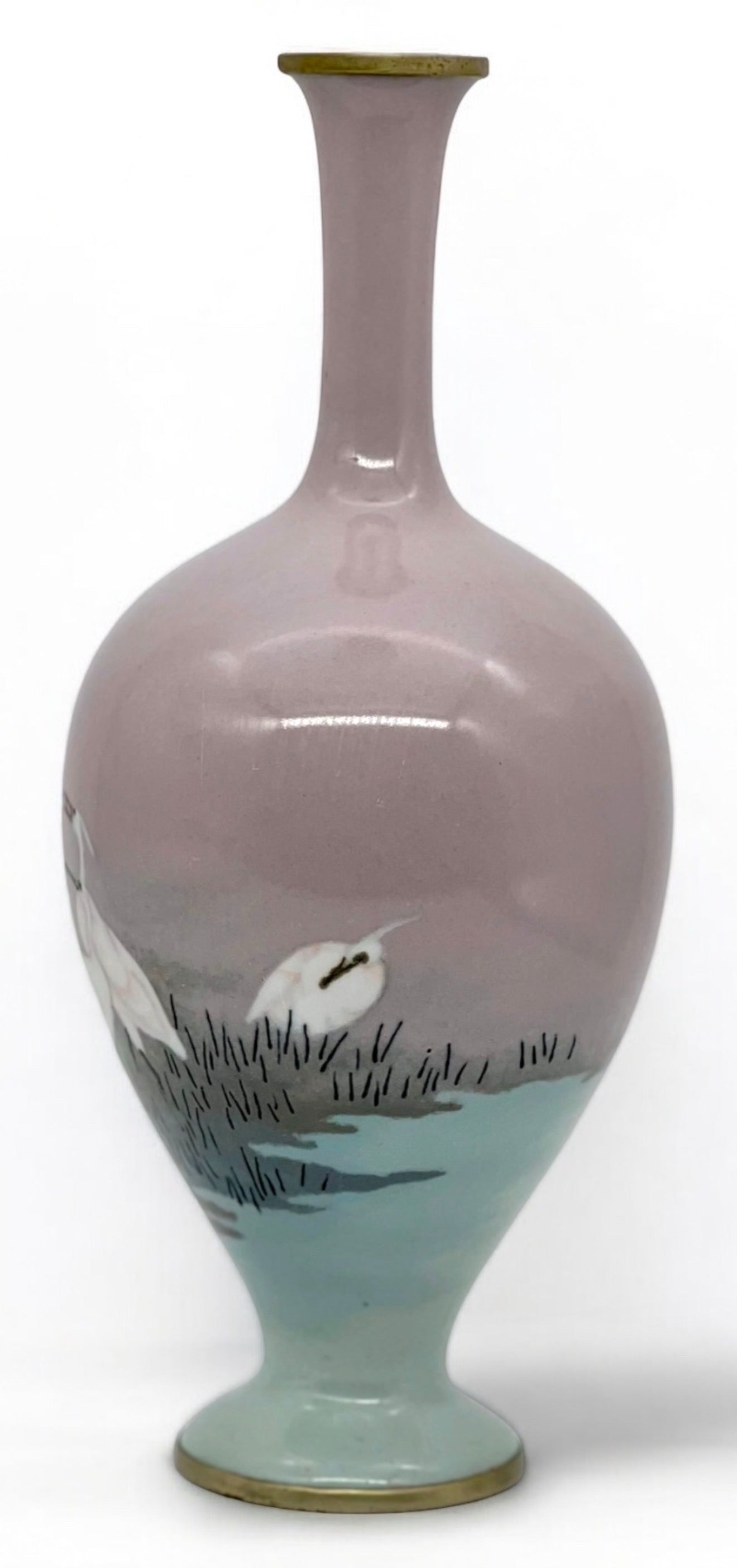 A Fine Cloisonné-enamel and Musen Baluster vase attributed to Namikawa Sosuke.Meiji Period