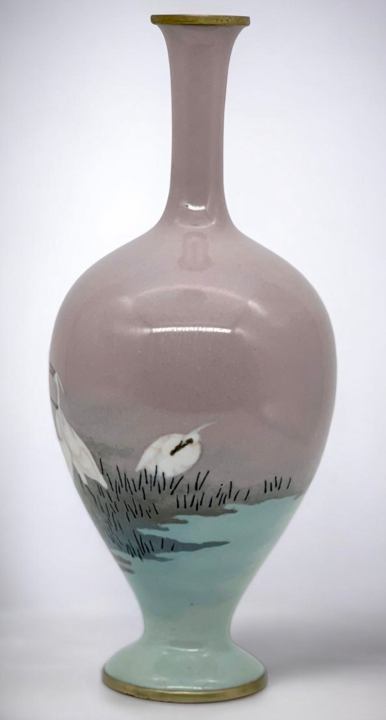 A Fine Cloisonné-enamel and Musen Baluster vase attributed to Namikawa Sosuke.Meiji Period