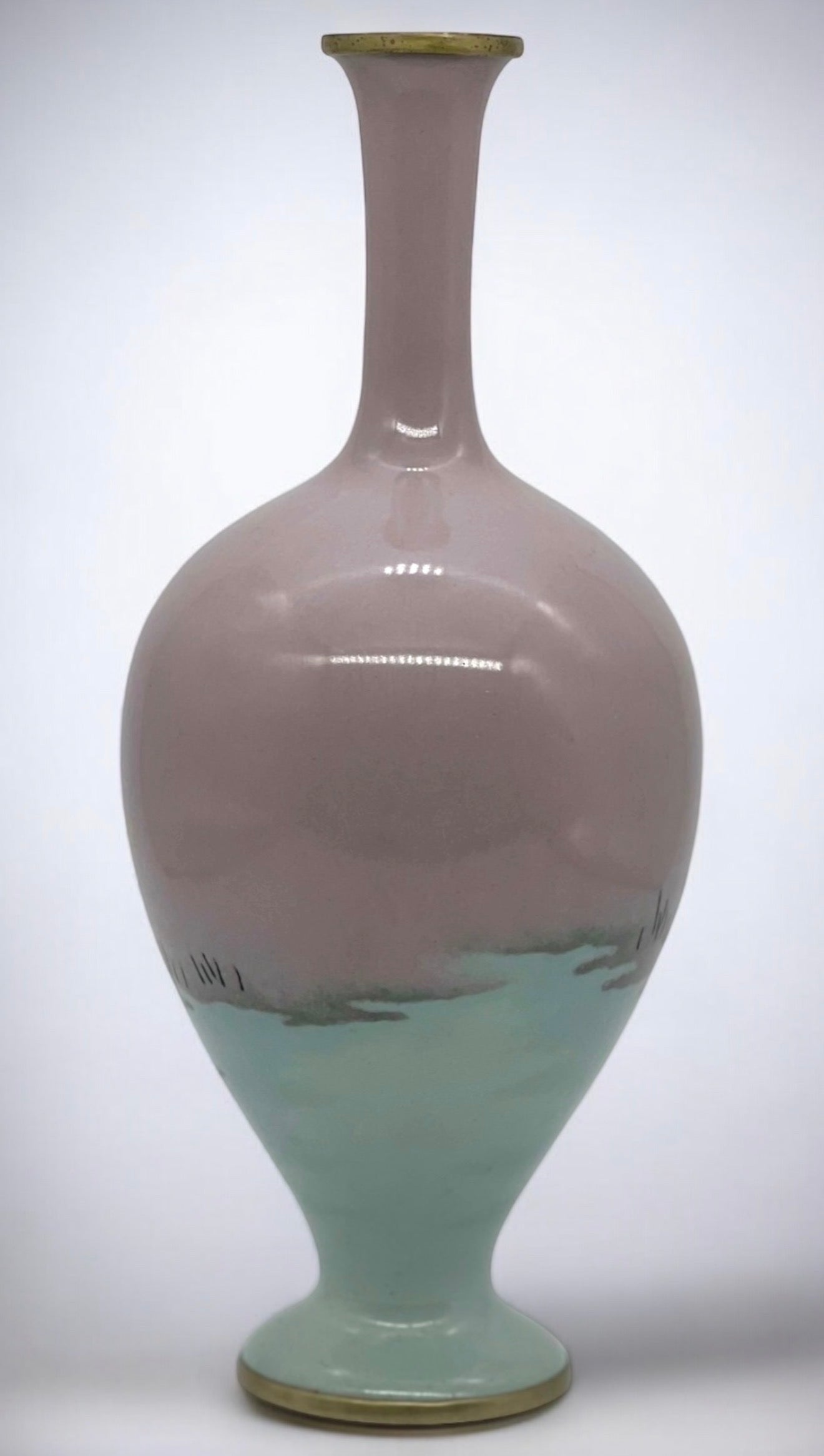 A Fine Cloisonné-enamel and Musen Baluster vase attributed to Namikawa Sosuke.Meiji Period