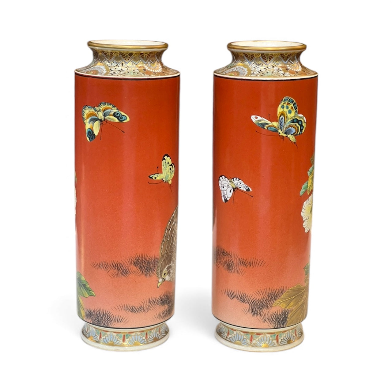 A Fine Pair of Japanese Satsuma Vases by Taizan Yohei